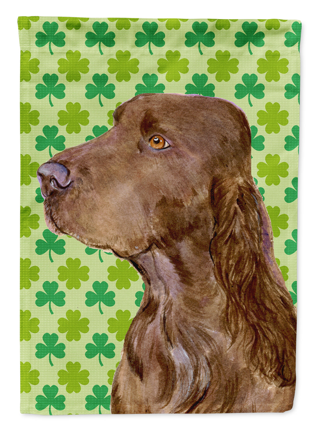 Field Spaniel St. Patrick's Day Shamrock Portrait Garden Flag Mailbox Decorative Yard Banner Outside Patio Artwork for Flower Beds, Garden Size, Multicolor