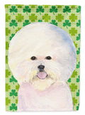 Bichon Frise St. Patrick's Day Shamrock Portrait Garden Flag Mailbox Decorative Yard Banner Outside Patio Artwork for Flower Beds, Garden Size, Multicolor