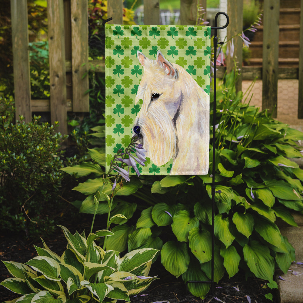 Scottish Terrier St. Patrick's Day Shamrock Portrait Garden Flag Mailbox Decorative Yard Banner Outside Patio Artwork for Flower Beds, Garden Size, Multicolor