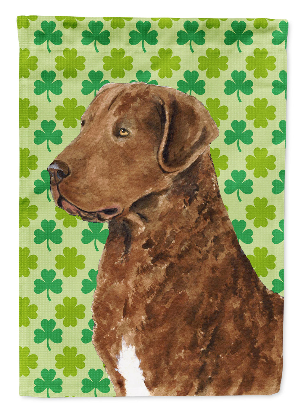 Chesapeake Bay Retriever St. Patrick's Day Shamrock Portrait Garden Flag Mailbox Decorative Yard Banner Outside Patio Artwork for Flower Beds, Garden Size, Multicolor