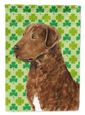 Chesapeake Bay Retriever St. Patrick's Day Shamrock Portrait Garden Flag Mailbox Decorative Yard Banner Outside Patio Artwork for Flower Beds, Garden Size, Multicolor