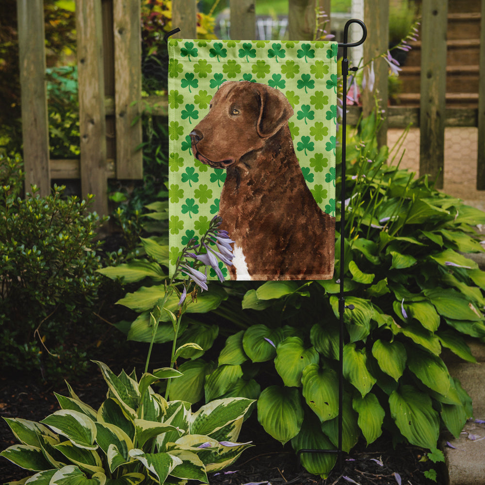 Chesapeake Bay Retriever St. Patrick's Day Shamrock Portrait Garden Flag Mailbox Decorative Yard Banner Outside Patio Artwork for Flower Beds, Garden Size, Multicolor