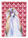 Shih Tzu Hearts Love and Valentine's Day Portrait Garden Flag Mailbox Decorative Yard Banner Outside Patio Artwork for Flower Beds, Garden Size, Multicolor