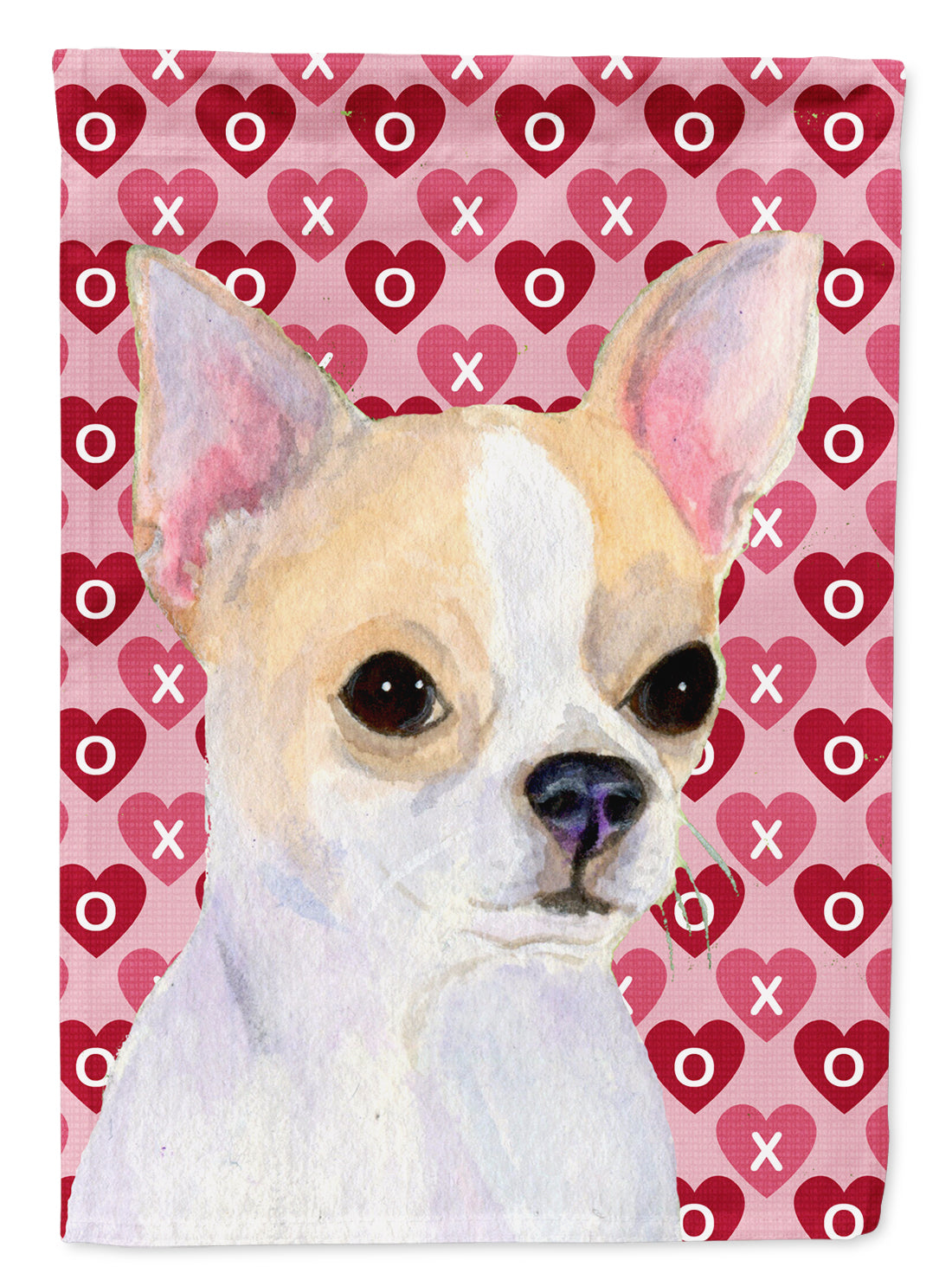 Chihuahua Hearts Love and Valentine's Day Portrait Garden Flag Mailbox Decorative Yard Banner Outside Patio Artwork for Flower Beds, Garden Size, Multicolor