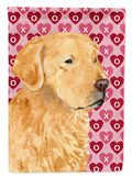 Golden Retriever Hearts Love Valentine's Day Garden Flag Mailbox Decorative Yard Banner Outside Patio Artwork for Flower Beds, Garden Size, Multicolor