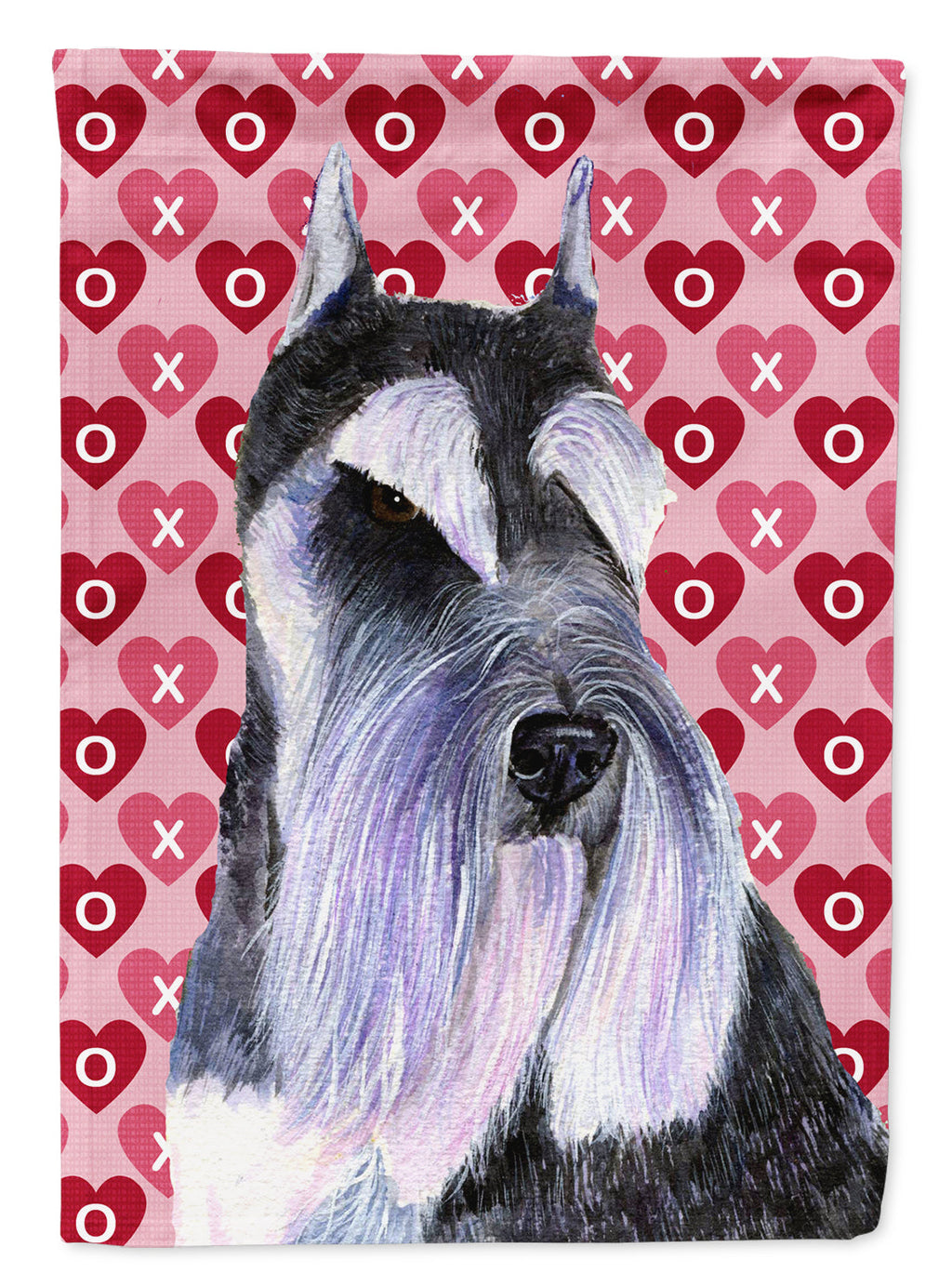 Schnauzer Hearts Love and Valentine's Day Portrait Garden Flag Mailbox Decorative Yard Banner Outside Patio Artwork for Flower Beds, Garden Size, Multicolor