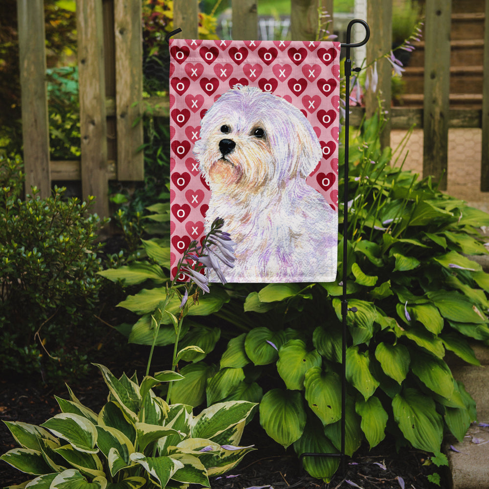 Maltese Hearts Love and Valentine's Day Portrait Garden Flag Mailbox Decorative Yard Banner Outside Patio Artwork for Flower Beds, Garden Size, Multicolor