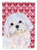 Maltese Hearts Love and Valentine's Day Portrait Garden Flag Mailbox Decorative Yard Banner Outside Patio Artwork for Flower Beds, Garden Size, Multicolor