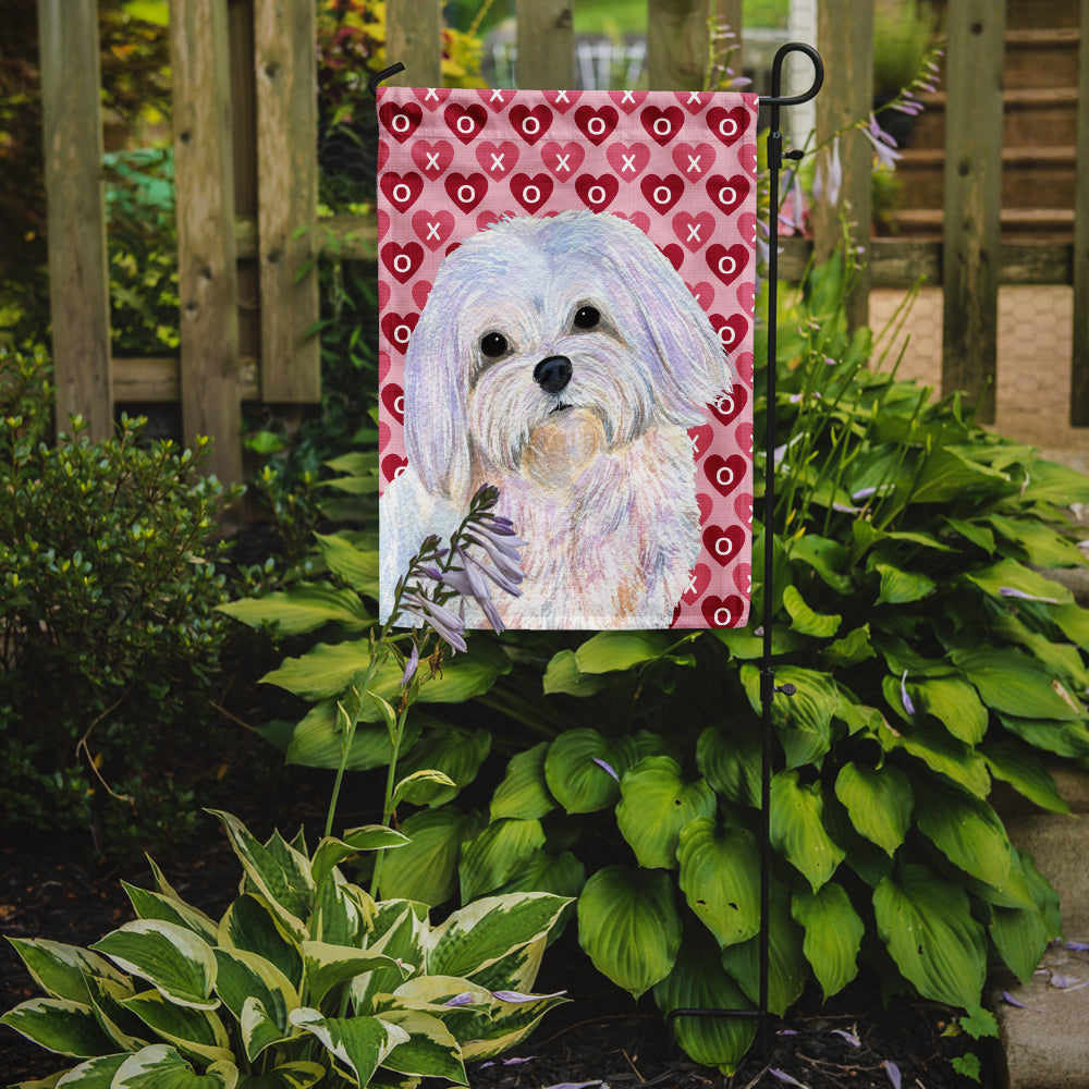 Maltese Hearts Love and Valentine's Day Portrait Garden Flag Mailbox Decorative Yard Banner Outside Patio Artwork for Flower Beds, Garden Size, Multicolor