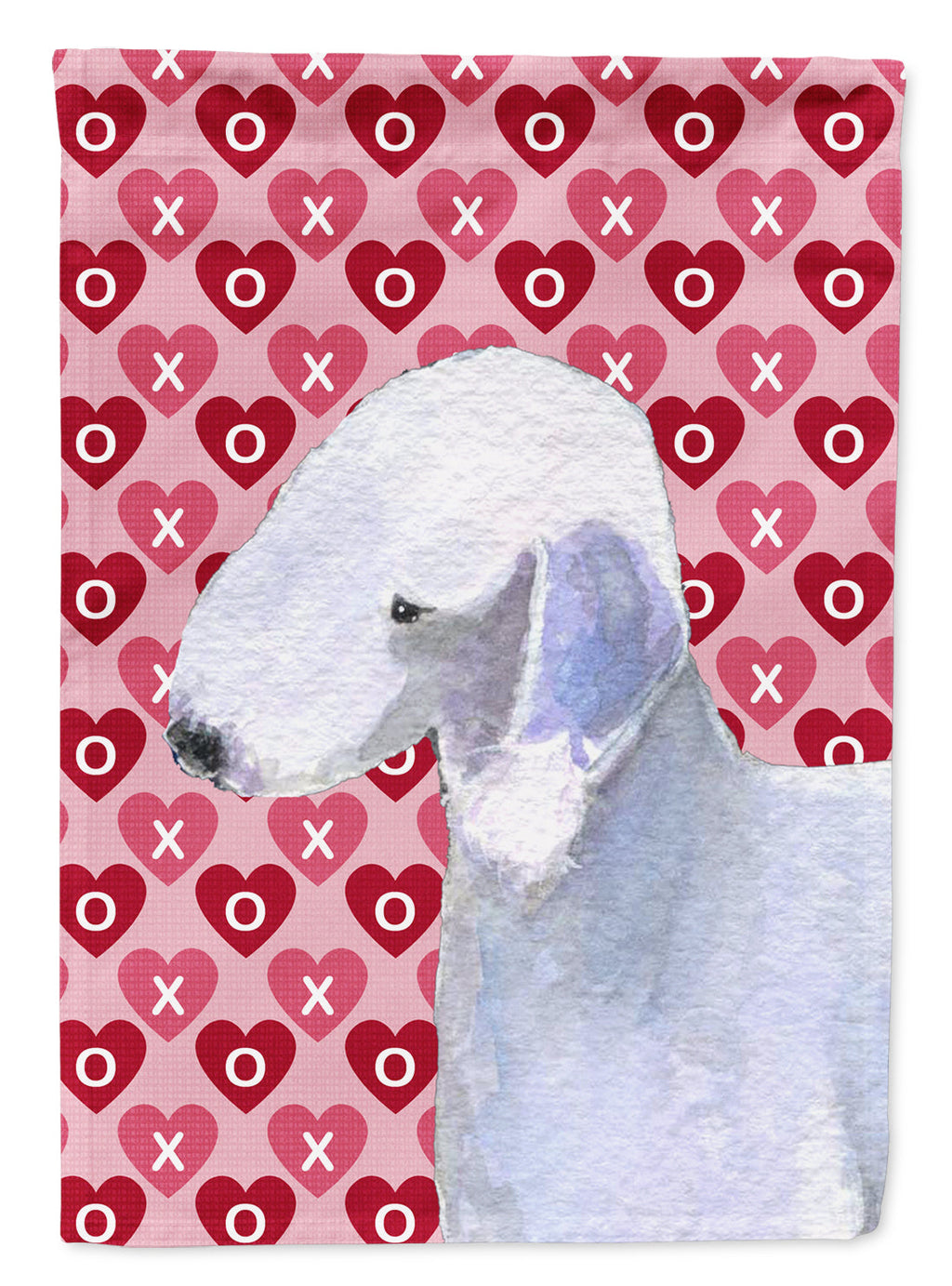 Bedlington Terrier Hearts Love and Valentine's Day Portrait Garden Flag Mailbox Decorative Yard Banner Outside Patio Artwork for Flower Beds, Garden Size, Multicolor