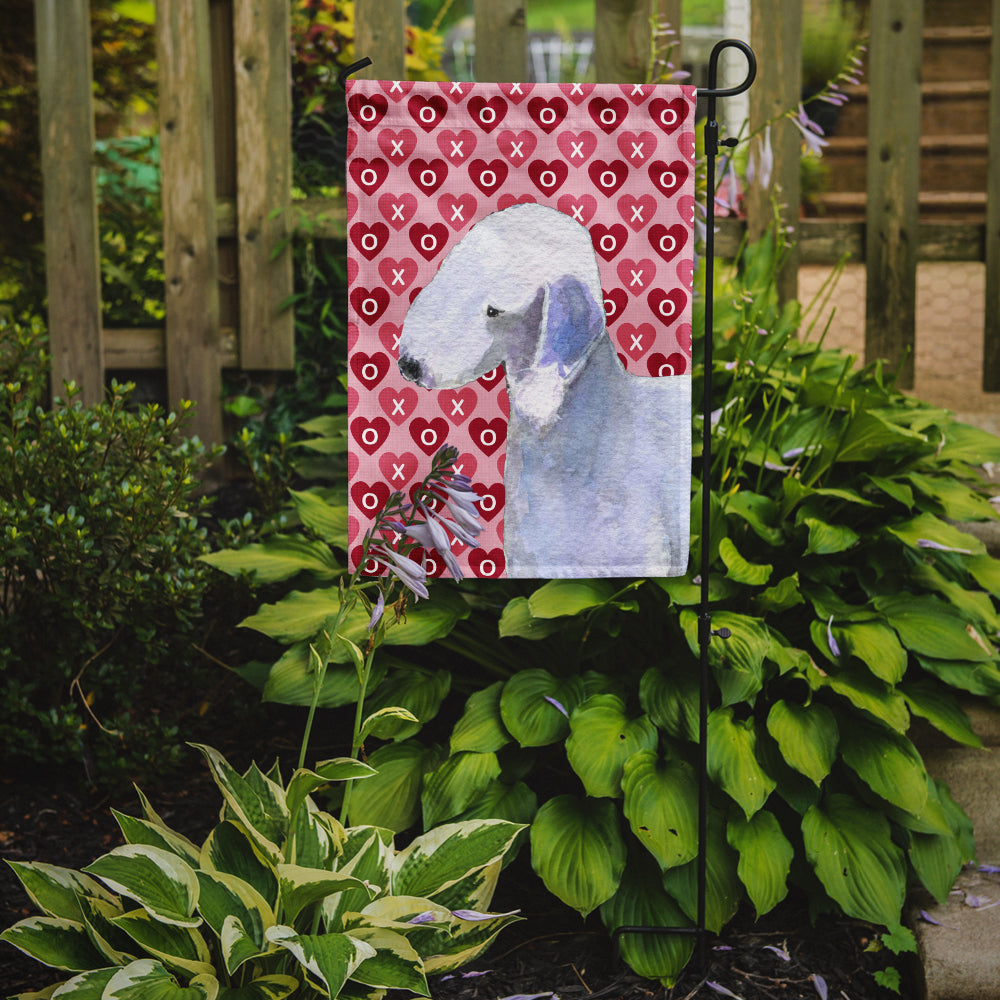 Bedlington Terrier Hearts Love and Valentine's Day Portrait Garden Flag Mailbox Decorative Yard Banner Outside Patio Artwork for Flower Beds, Garden Size, Multicolor