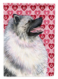 Keeshond Hearts Love and Valentine's Day Portrait Garden Flag Mailbox Decorative Yard Banner Outside Patio Artwork for Flower Beds, Garden Size, Multicolor