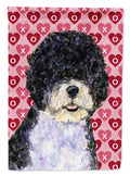 Portuguese Water Dog Hearts Love Valentine's Day Garden Flag Mailbox Decorative Yard Banner Outside Patio Artwork for Flower Beds, Garden Size, Multicolor