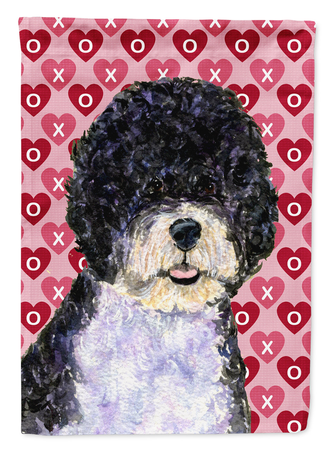 Portuguese Water Dog Hearts Love Valentine's Day Garden Flag Mailbox Decorative Yard Banner Outside Patio Artwork for Flower Beds, Garden Size, Multicolor