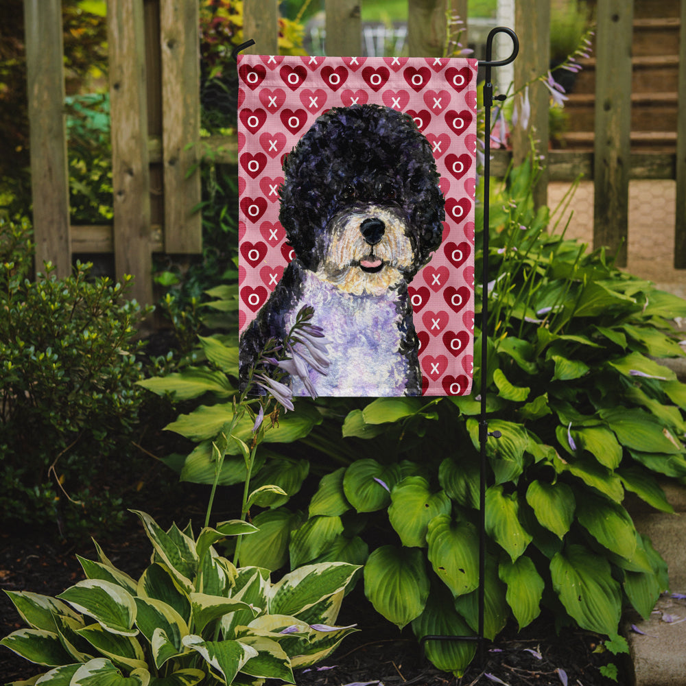 Portuguese Water Dog Hearts Love Valentine's Day Garden Flag Mailbox Decorative Yard Banner Outside Patio Artwork for Flower Beds, Garden Size, Multicolor
