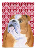 Bulldog English Hearts Love Valentine's Day Garden Flag Mailbox Decorative Yard Banner Outside Patio Artwork for Flower Beds, Garden Size, Multicolor