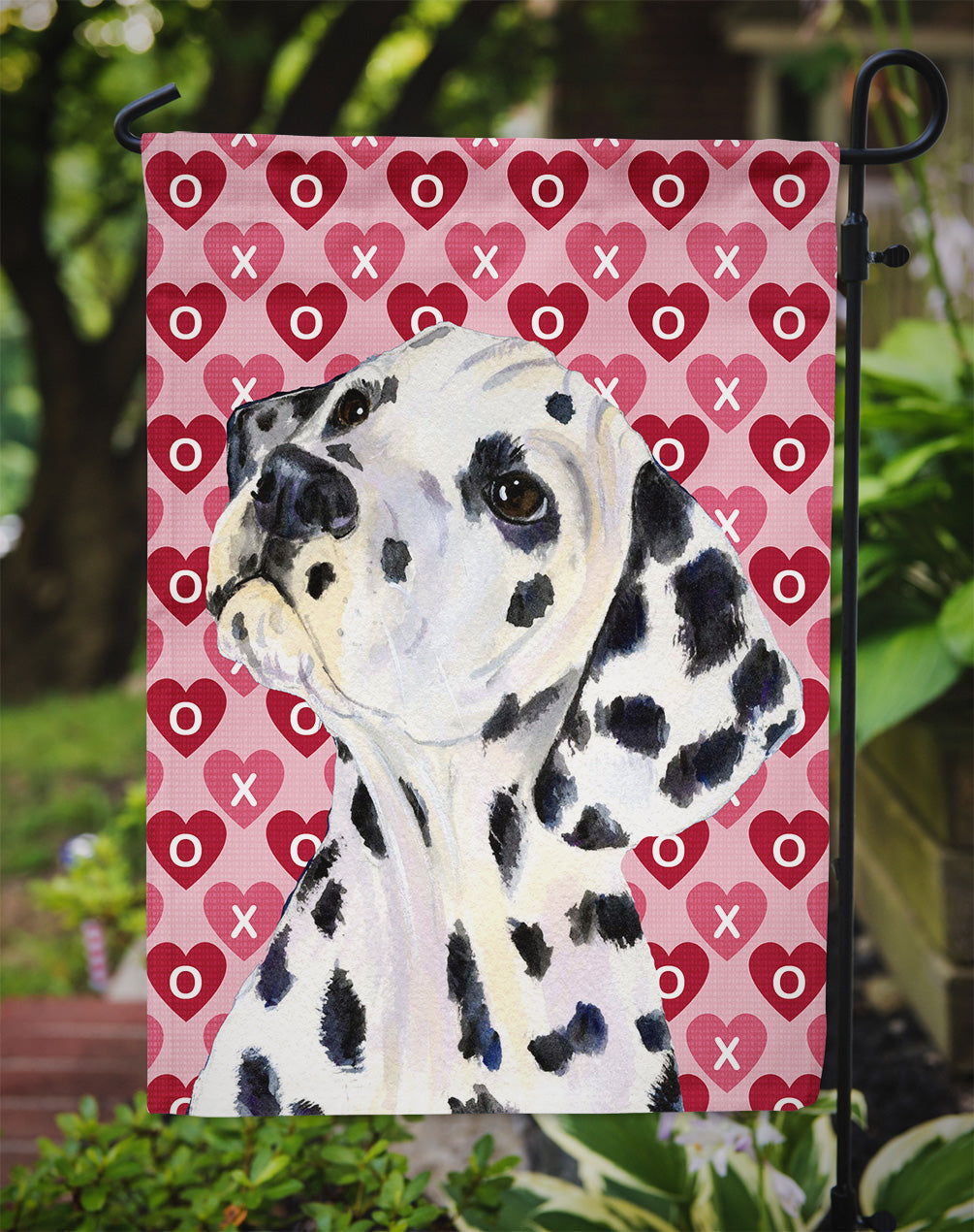 Dalmatian Hearts Love and Valentine's Day Portrait Garden Flag Mailbox Decorative Yard Banner Outside Patio Artwork for Flower Beds, Garden Size, Multicolor