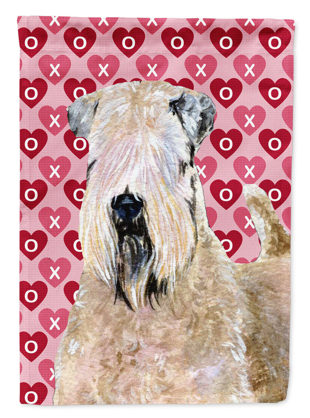 Wheaten Terrier Soft Coated Hearts Love Valentine's Garden Flag Mailbox Decorative Yard Banner Outside Patio Artwork for Flower Beds, Garden Size, Multicolor