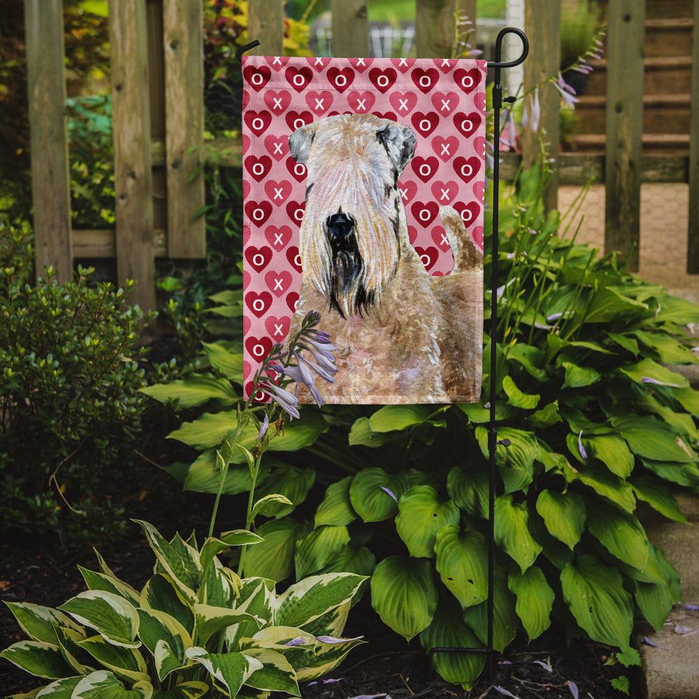 Wheaten Terrier Soft Coated Hearts Love Valentine's Garden Flag Mailbox Decorative Yard Banner Outside Patio Artwork for Flower Beds, Garden Size, Multicolor