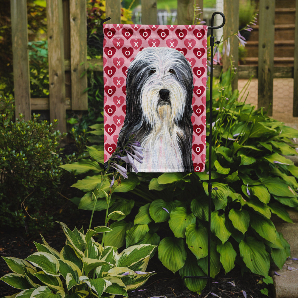 Bearded Collie Hearts Love and Valentine's Day Portrait Garden Flag Mailbox Decorative Yard Banner Outside Patio Artwork for Flower Beds, Garden Size, Multicolor