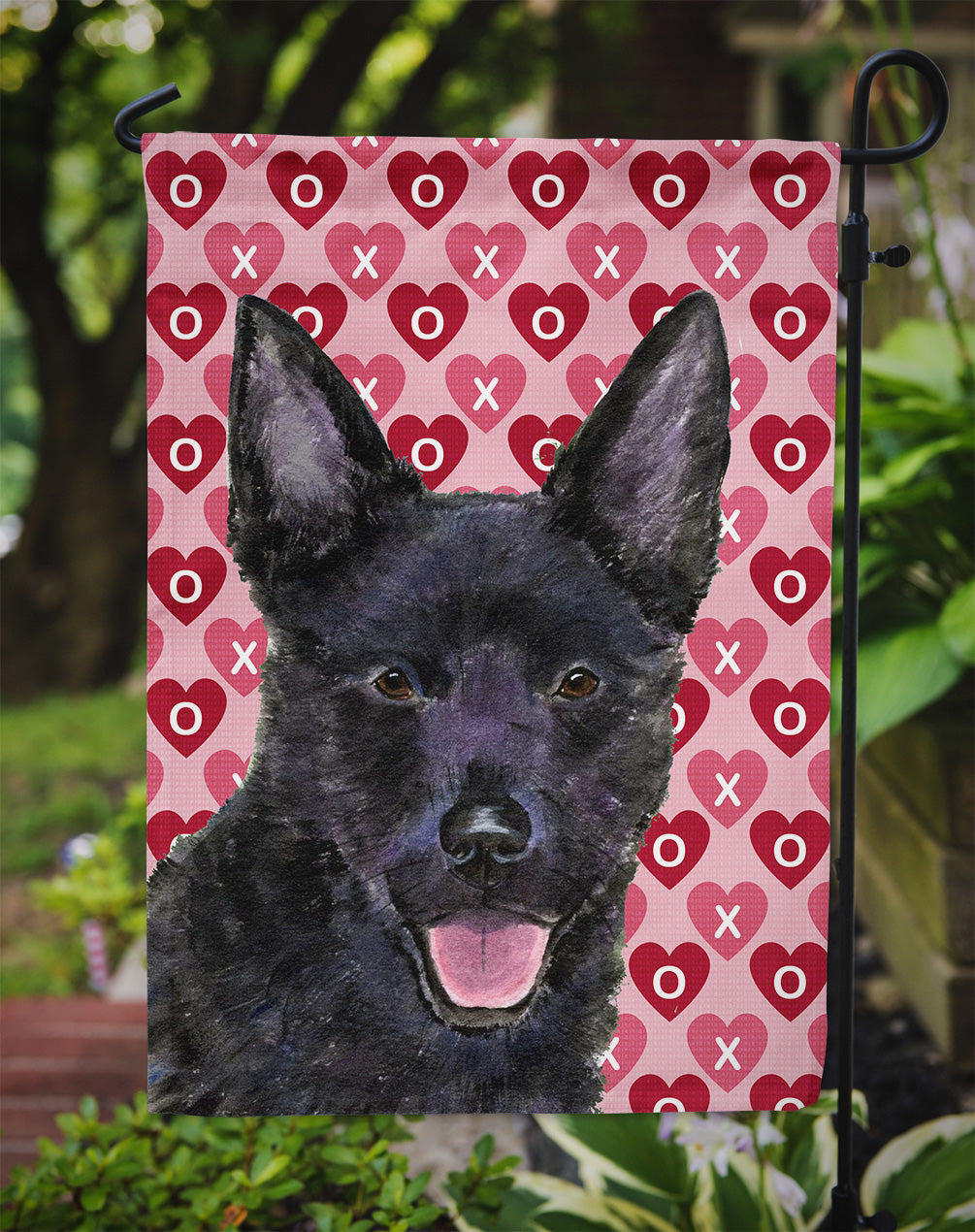 Australian Kelpie Hearts Love Valentine's Day Garden Flag Mailbox Decorative Yard Banner Outside Patio Artwork for Flower Beds, Garden Size, Multicolor
