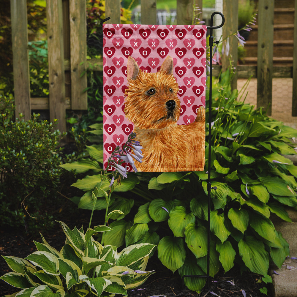 Norwich Terrier Hearts Love and Valentine's Day Portrait Garden Flag Mailbox Decorative Yard Banner Outside Patio Artwork for Flower Beds, Garden Size, Multicolor