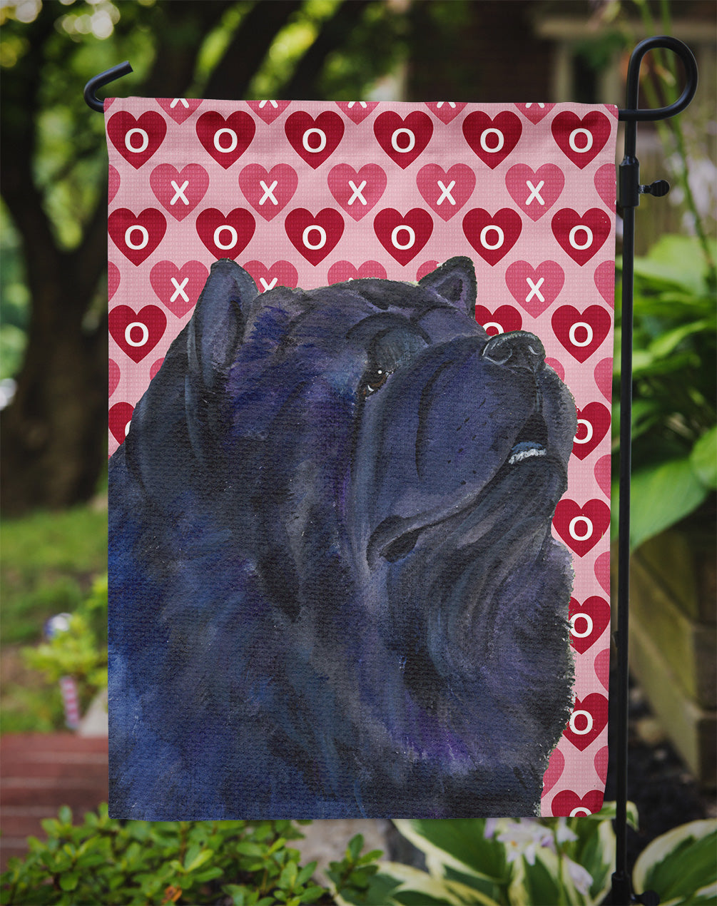 Chow Chow Hearts Love and Valentine's Day Portrait Garden Flag Mailbox Decorative Yard Banner Outside Patio Artwork for Flower Beds, Garden Size, Multicolor
