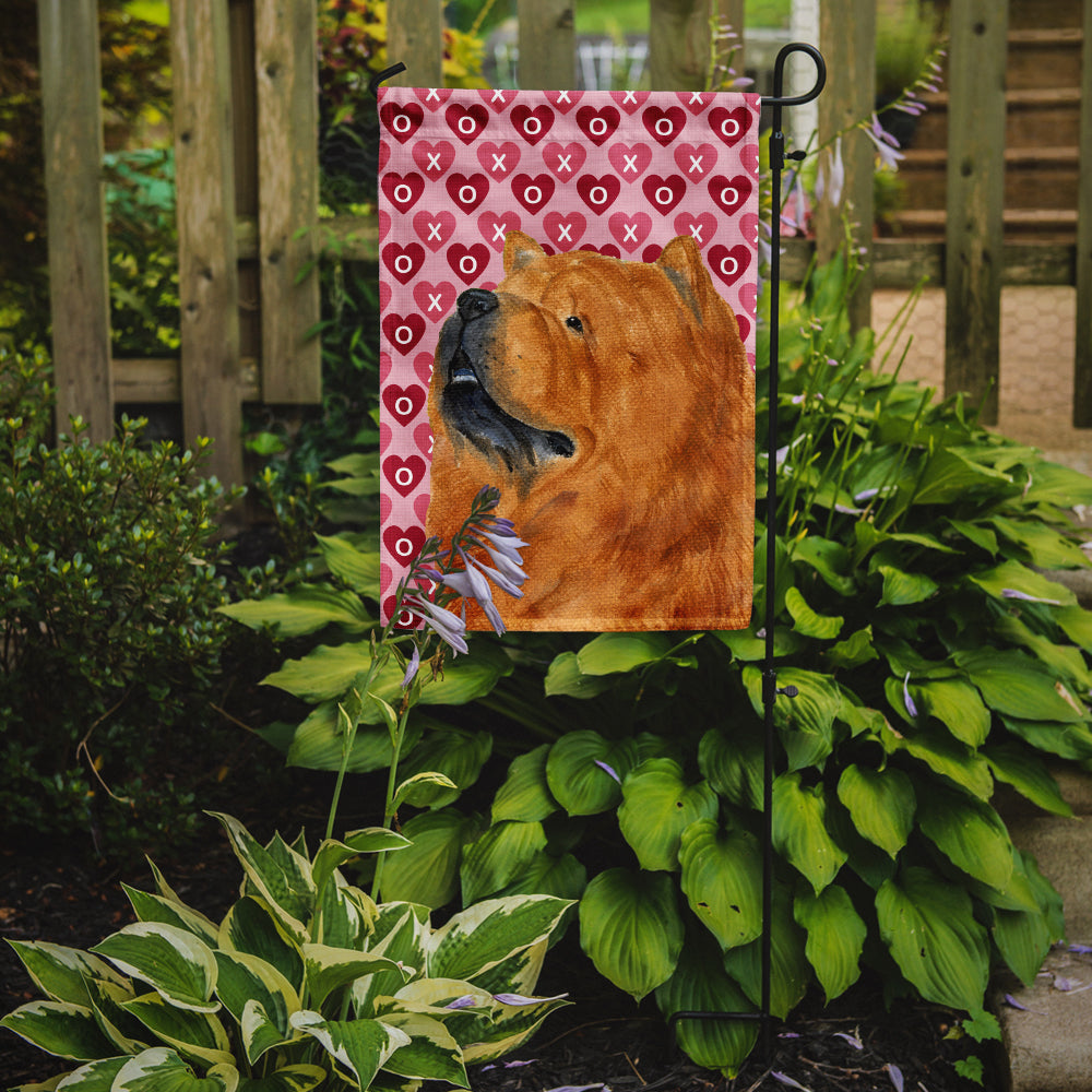 Chow Chow Hearts Love and Valentine's Day Portrait Garden Flag Mailbox Decorative Yard Banner Outside Patio Artwork for Flower Beds, Garden Size, Multicolor