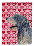 Irish Wolfhound Hearts Love and Valentine's Day Portrait Garden Flag Mailbox Decorative Yard Banner Outside Patio Artwork for Flower Beds, Garden Size, Multicolor