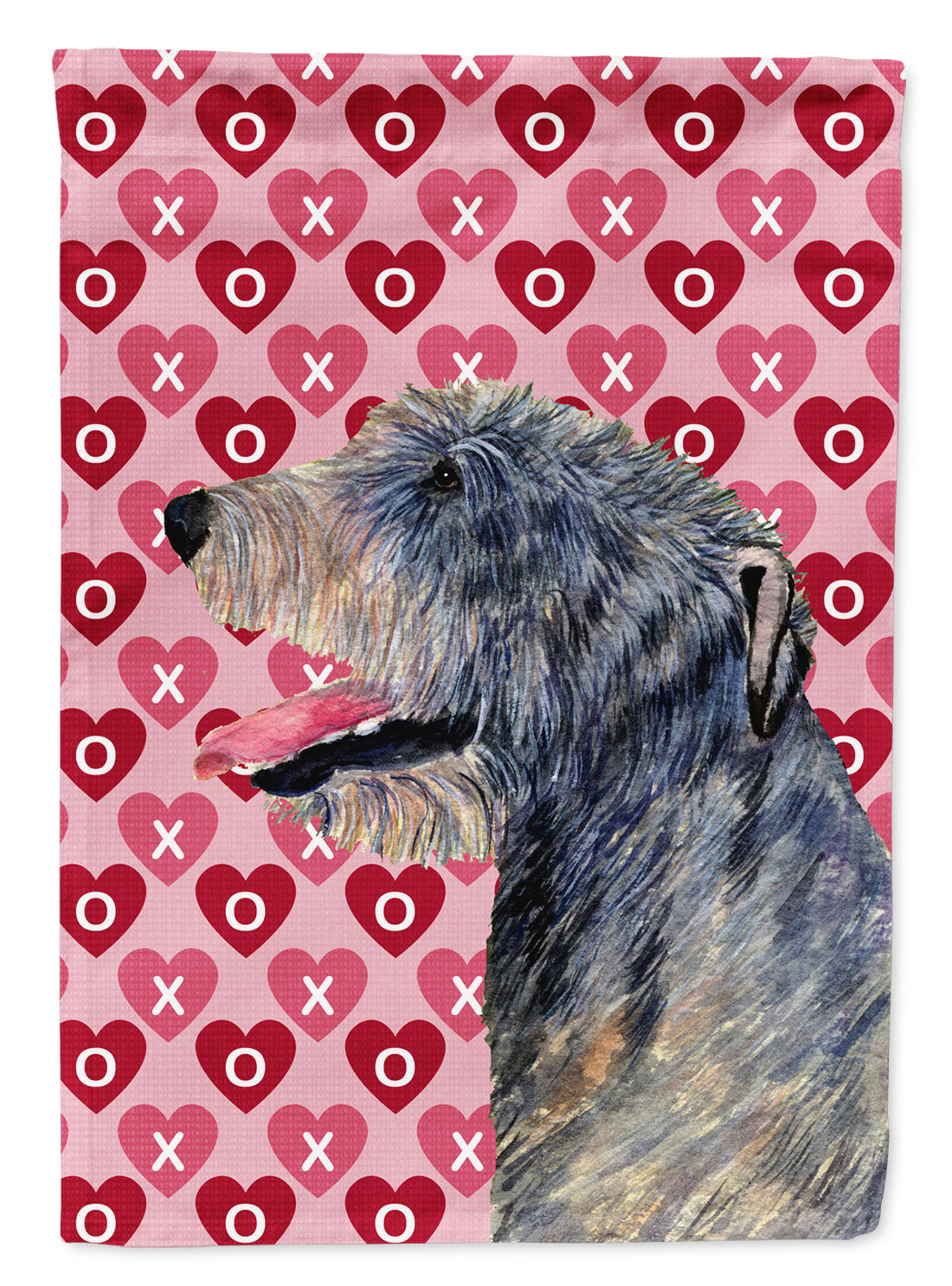 Irish Wolfhound Hearts Love and Valentine's Day Portrait Garden Flag Mailbox Decorative Yard Banner Outside Patio Artwork for Flower Beds, Garden Size, Multicolor