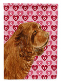 Sussex Spaniel Hearts Love Valentine's Day Garden Flag Mailbox Decorative Yard Banner Outside Patio Artwork for Flower Beds, Garden Size, Multicolor