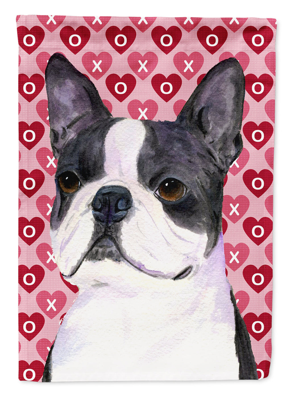 Boston Terrier Hearts Love Valentine's Day Garden Flag Mailbox Decorative Yard Banner Outside Patio Artwork for Flower Beds, Garden Size, Multicolor
