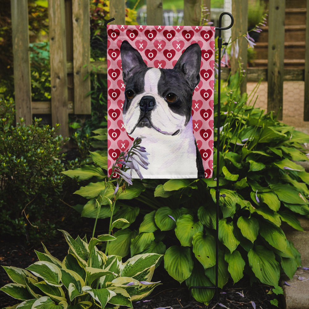Boston Terrier Hearts Love Valentine's Day Garden Flag Mailbox Decorative Yard Banner Outside Patio Artwork for Flower Beds, Garden Size, Multicolor