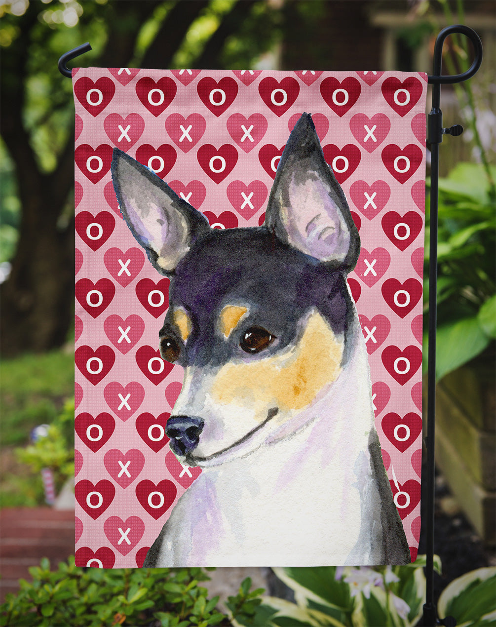 Chihuahua Hearts Love and Valentine's Day Portrait Garden Flag Mailbox Decorative Yard Banner Outside Patio Artwork for Flower Beds, Garden Size, Multicolor