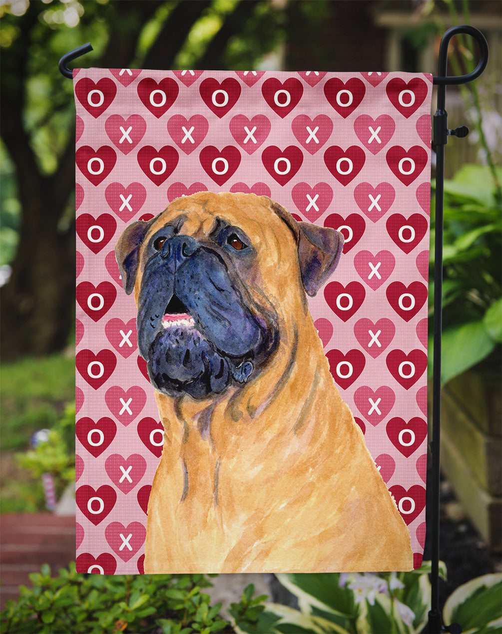 Mastiff Hearts Love and Valentine's Day Portrait Garden Flag Mailbox Decorative Yard Banner Outside Patio Artwork for Flower Beds, Garden Size, Multicolor