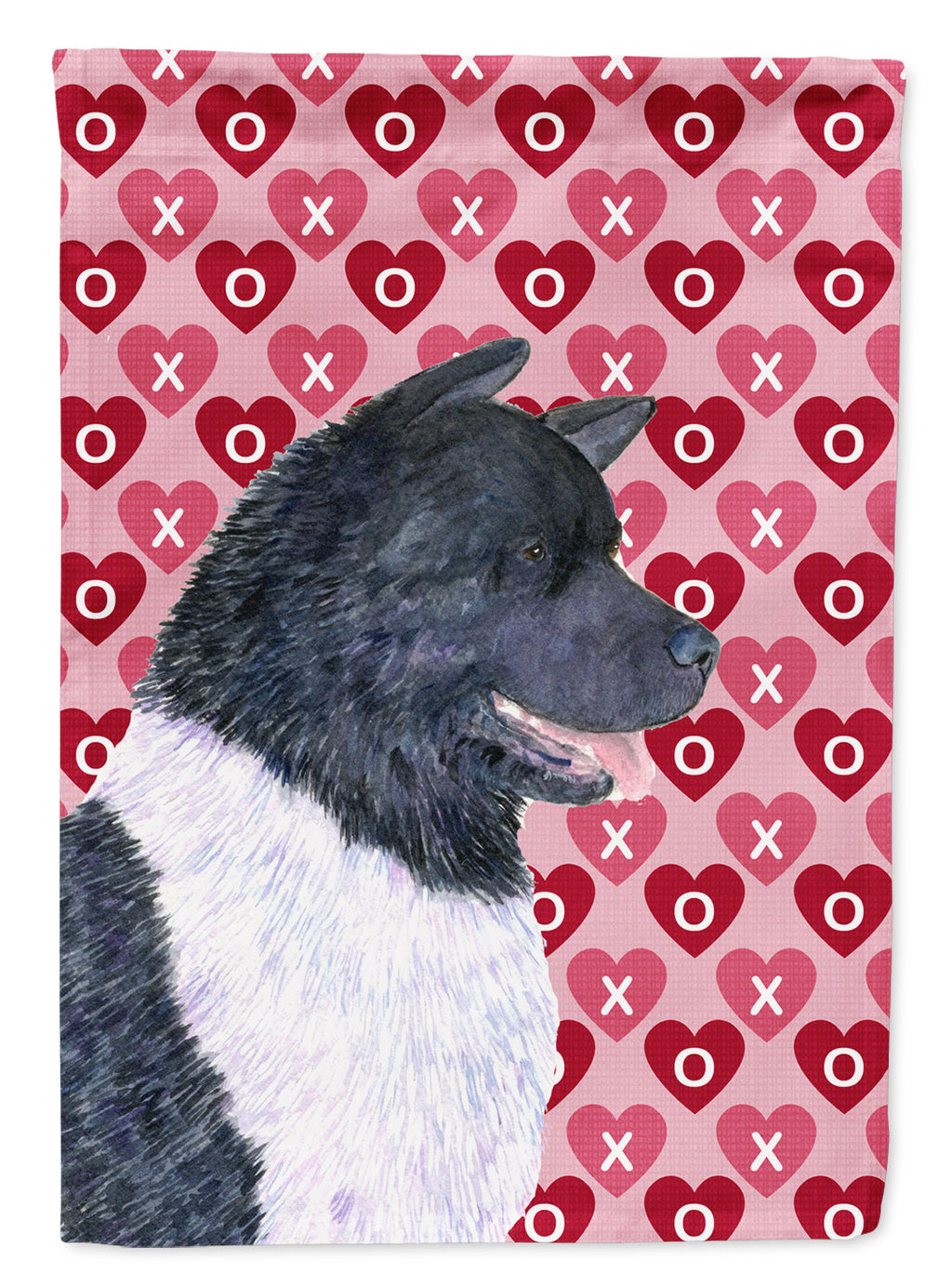 Akita Hearts Love and Valentine's Day Portrait Garden Flag Mailbox Decorative Yard Banner Outside Patio Artwork for Flower Beds, Garden Size, Multicolor