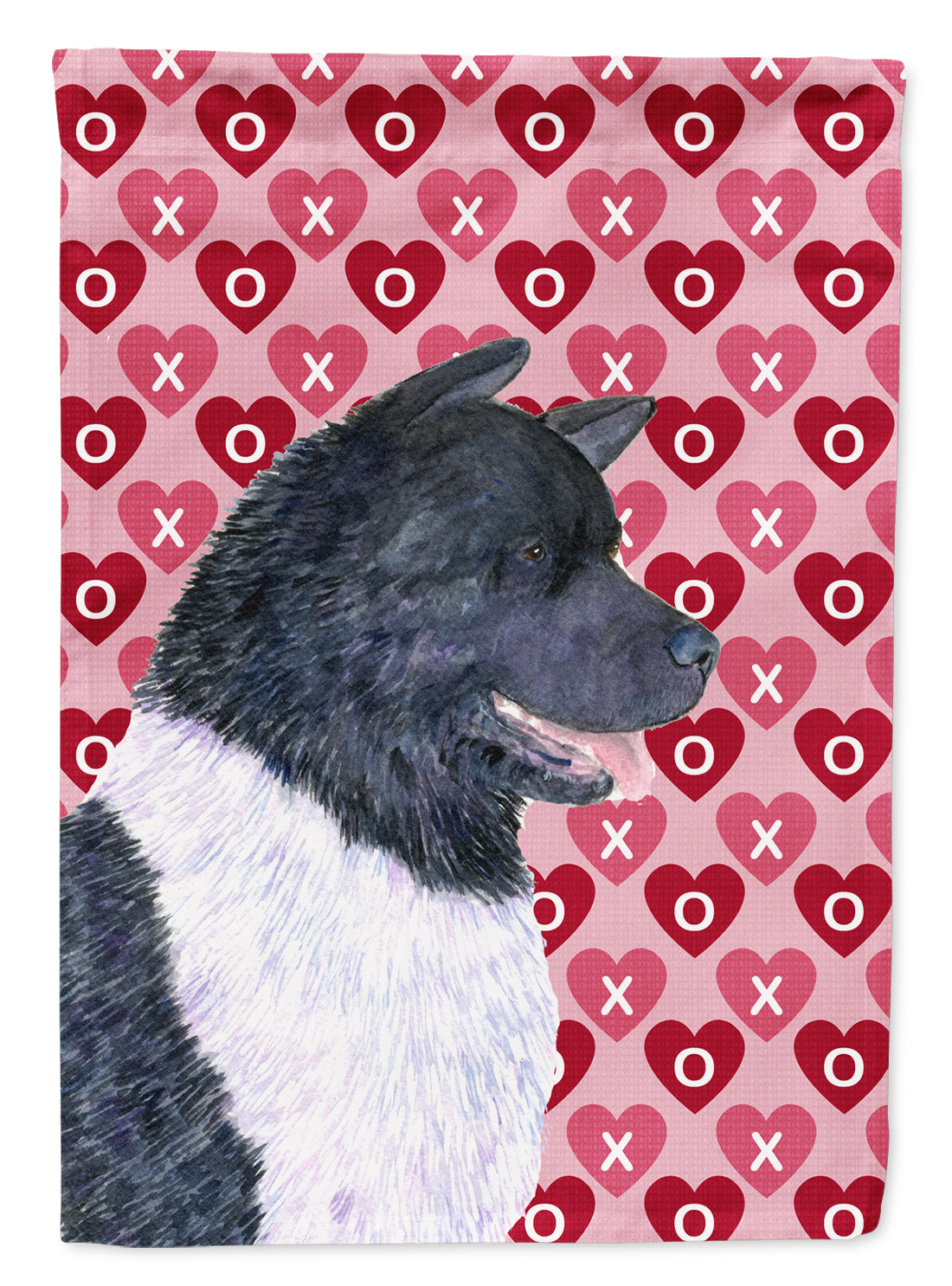 Akita Hearts Love and Valentine's Day Portrait Garden Flag Mailbox Decorative Yard Banner Outside Patio Artwork for Flower Beds, Garden Size, Multicolor