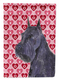 Schnauzer Hearts Love and Valentine's Day Portrait Garden Flag Mailbox Decorative Yard Banner Outside Patio Artwork for Flower Beds, Garden Size, Multicolor
