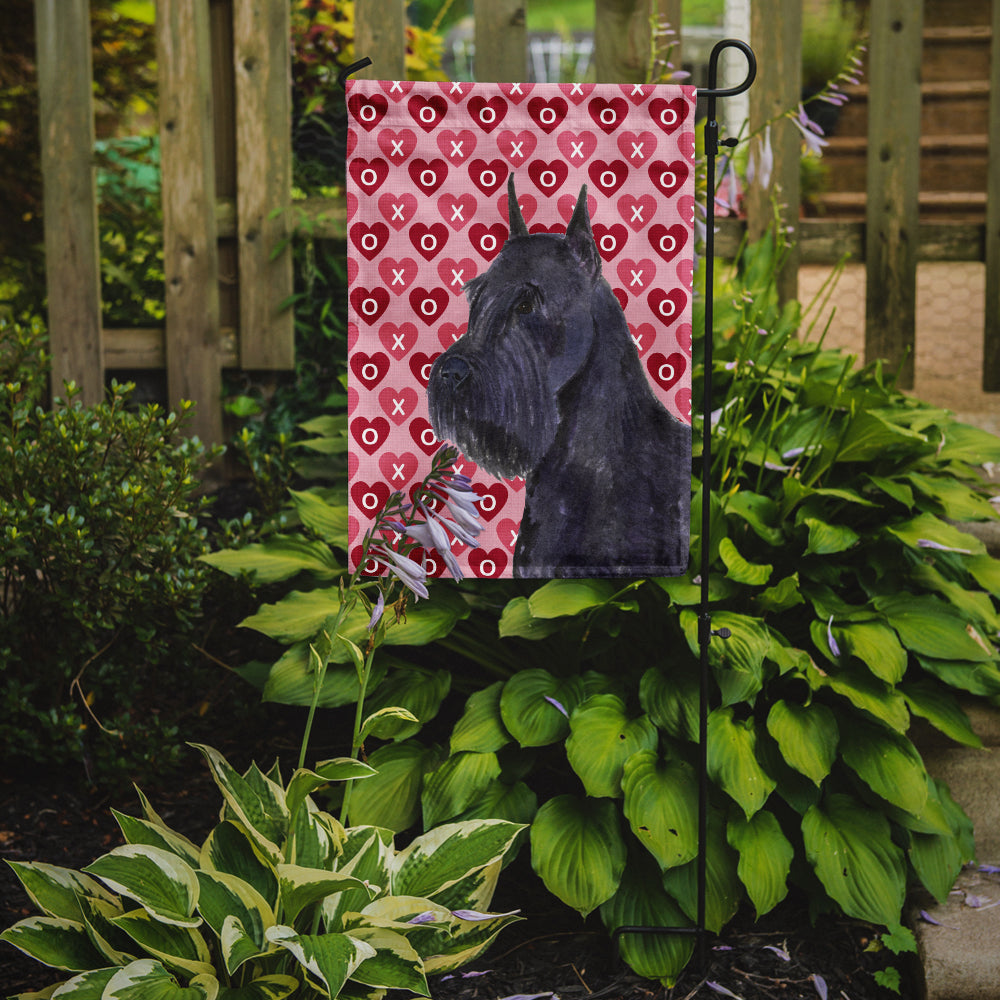 Schnauzer Hearts Love and Valentine's Day Portrait Garden Flag Mailbox Decorative Yard Banner Outside Patio Artwork for Flower Beds, Garden Size, Multicolor