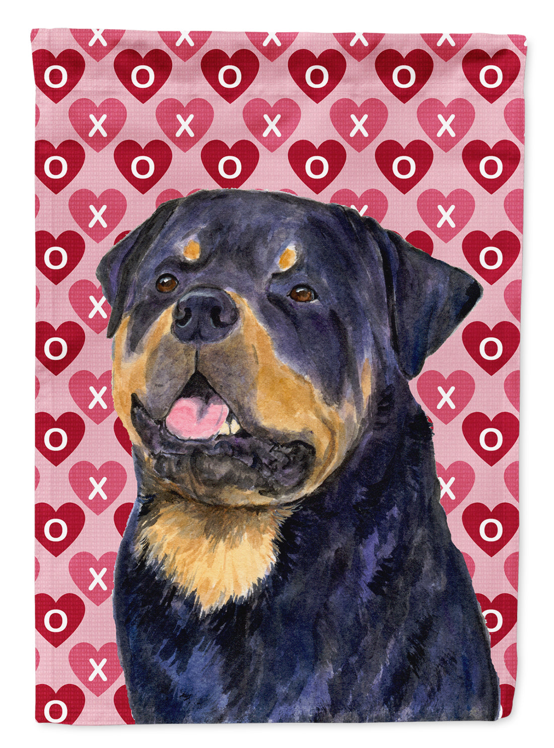 Rottweiler Hearts Love and Valentine's Day Portrait Garden Flag Mailbox Decorative Yard Banner Outside Patio Artwork for Flower Beds, Garden Size, Multicolor
