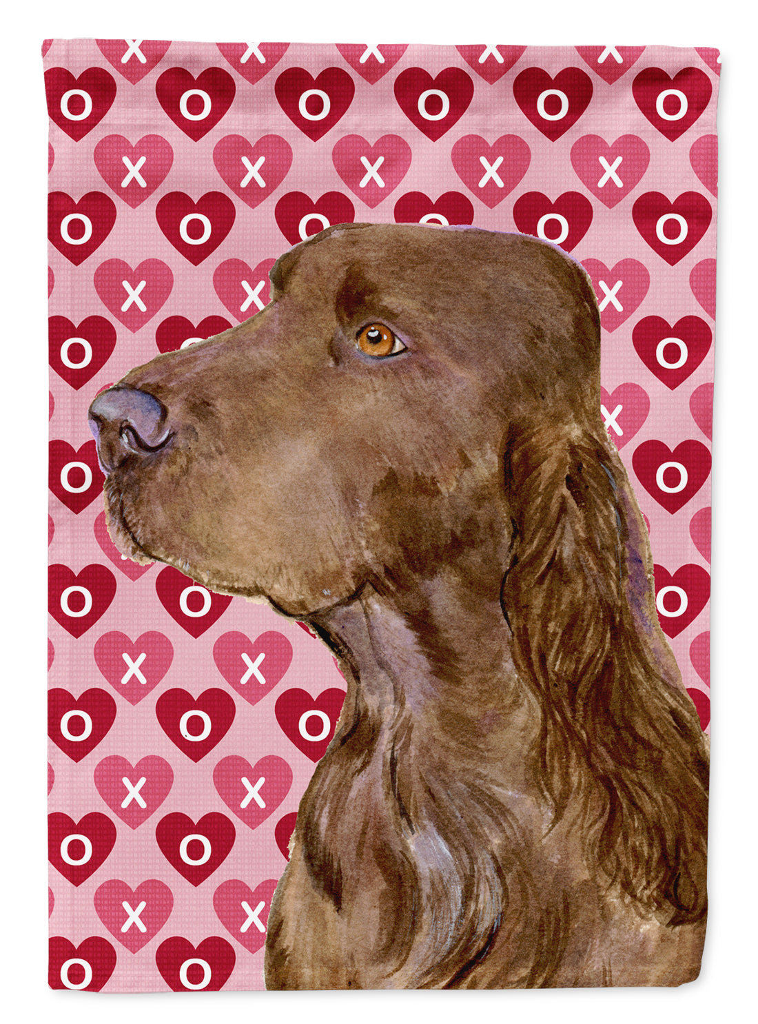 Field Spaniel Hearts Love and Valentine's Day Portrait Garden Flag Mailbox Decorative Yard Banner Outside Patio Artwork for Flower Beds, Garden Size, Multicolor