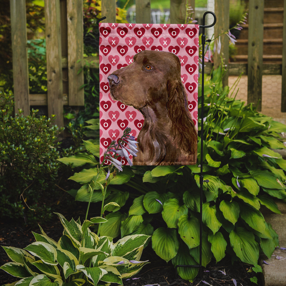 Field Spaniel Hearts Love and Valentine's Day Portrait Garden Flag Mailbox Decorative Yard Banner Outside Patio Artwork for Flower Beds, Garden Size, Multicolor