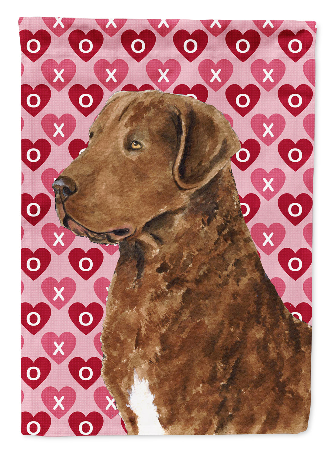Chesapeake Bay Retriever Hearts Love and Valentine's Day Garden Flag Mailbox Decorative Yard Banner Outside Patio Artwork for Flower Beds, Garden Size, Multicolor