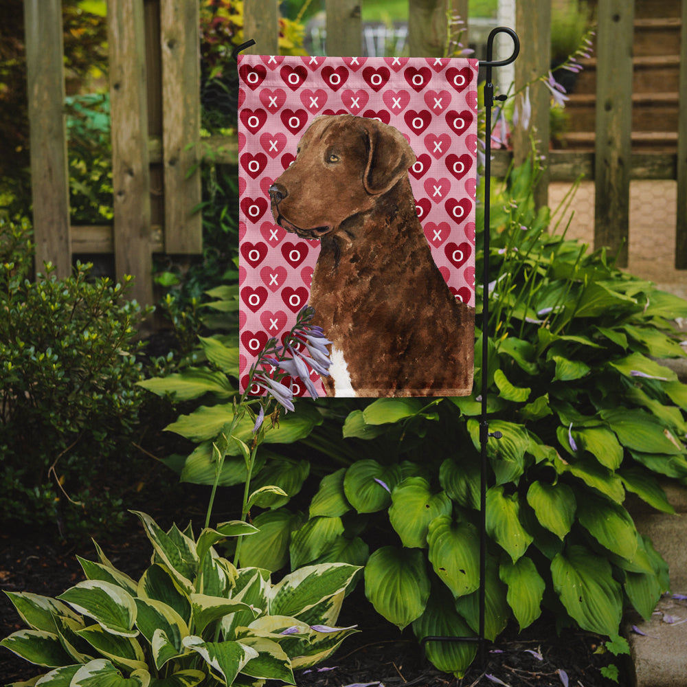 Chesapeake Bay Retriever Hearts Love and Valentine's Day Garden Flag Mailbox Decorative Yard Banner Outside Patio Artwork for Flower Beds, Garden Size, Multicolor