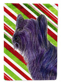 Skye Terrier Candy Cane Holiday Christmas Garden Flag Mailbox Decorative Yard Banner Outside Patio Artwork for Flower Beds, Garden Size, Multicolor