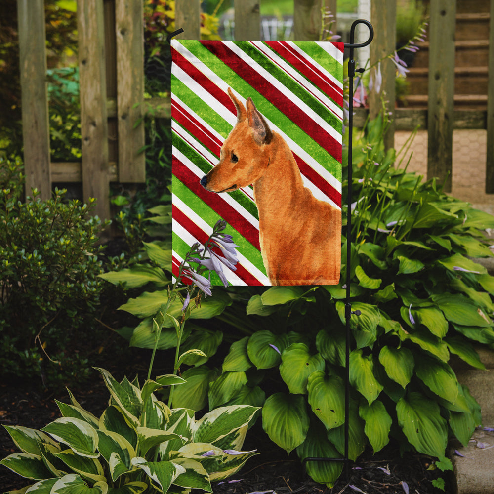 Min Pin Candy Cane Holiday Christmas Garden Flag Mailbox Decorative Yard Banner Outside Patio Artwork for Flower Beds, Garden Size, Multicolor
