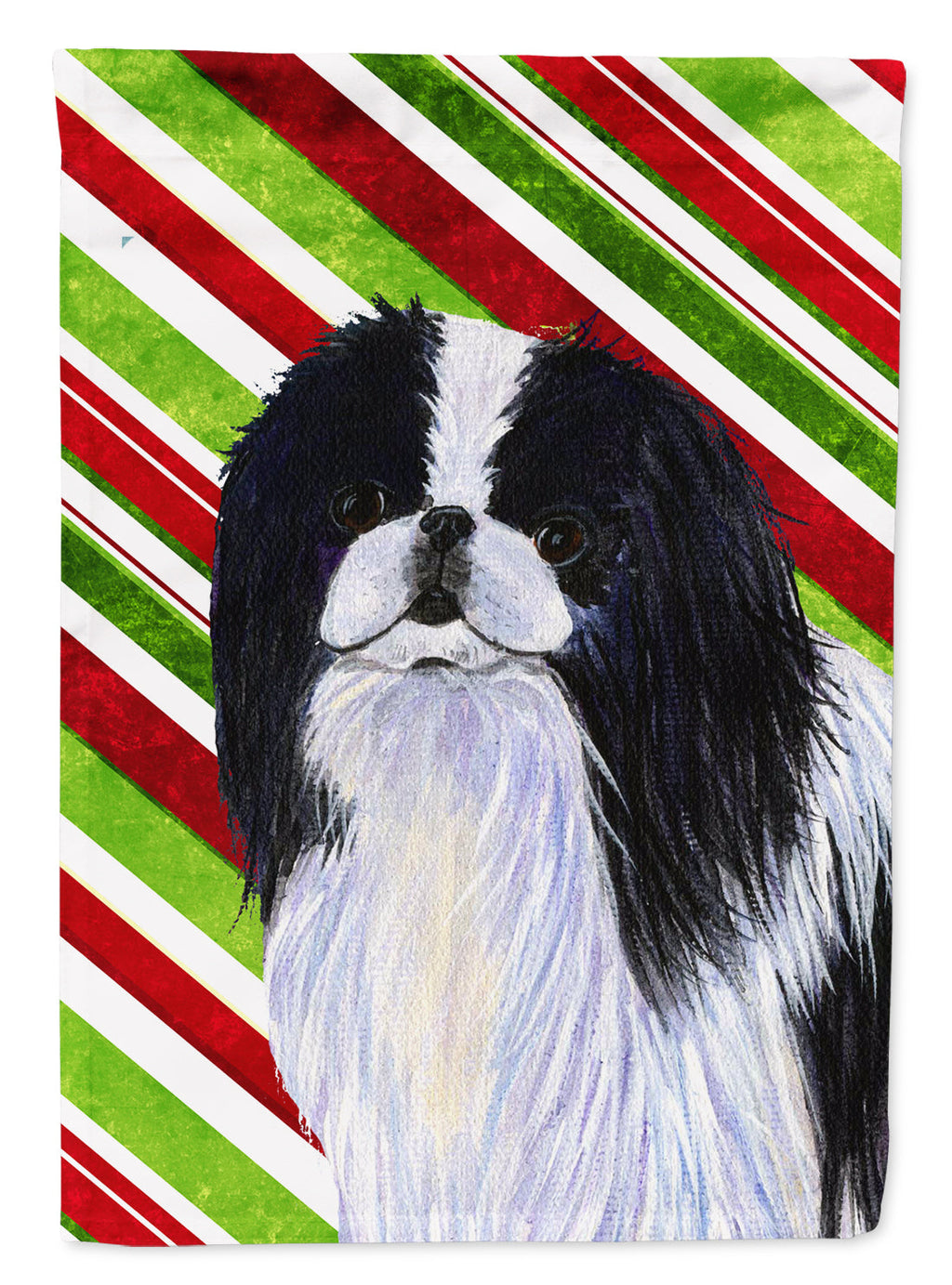 Japanese Chin Candy Cane Holiday Christmas Garden Flag Mailbox Decorative Yard Banner Outside Patio Artwork for Flower Beds, Garden Size, Multicolor