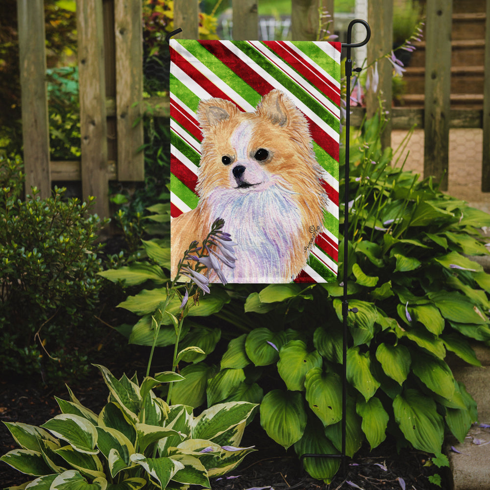 Chihuahua Candy Cane Holiday Christmas Garden Flag Mailbox Decorative Yard Banner Outside Patio Artwork for Flower Beds, Garden Size, Multicolor