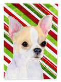 Chihuahua Candy Cane Holiday Christmas Garden Flag Mailbox Decorative Yard Banner Outside Patio Artwork for Flower Beds, Garden Size, Multicolor