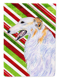 Borzoi Candy Cane Holiday Christmas Garden Flag Mailbox Decorative Yard Banner Outside Patio Artwork for Flower Beds, Garden Size, Multicolor